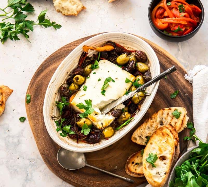 Baked Feta with Olives and Rosemary